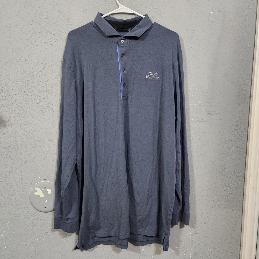 Greyson Blue Monster Long Sleeve Golf Polo Shirt Mens XXL Pima Cotton Blend